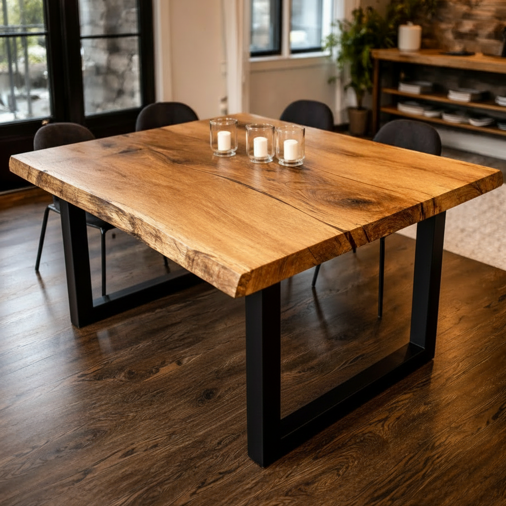 TerraSquare - Sculptural Live Edge American Oak Dining Table