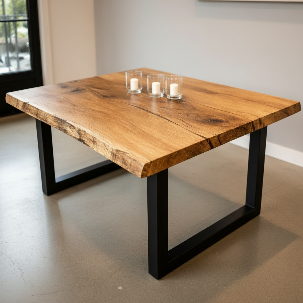 TerraSquare - Sculptural Live Edge American Oak Dining Table
