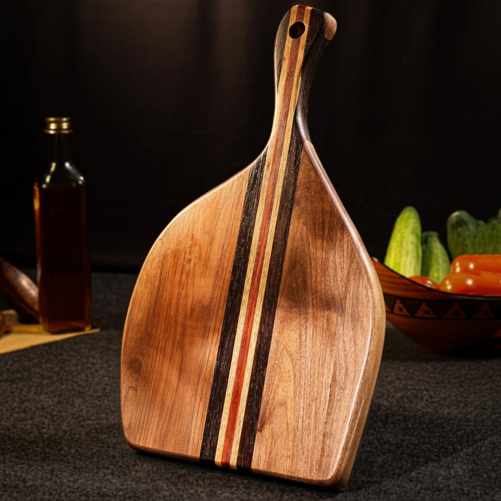 Olyria Artisan Oval Tri-Wood Cheese & Charcuterie Board