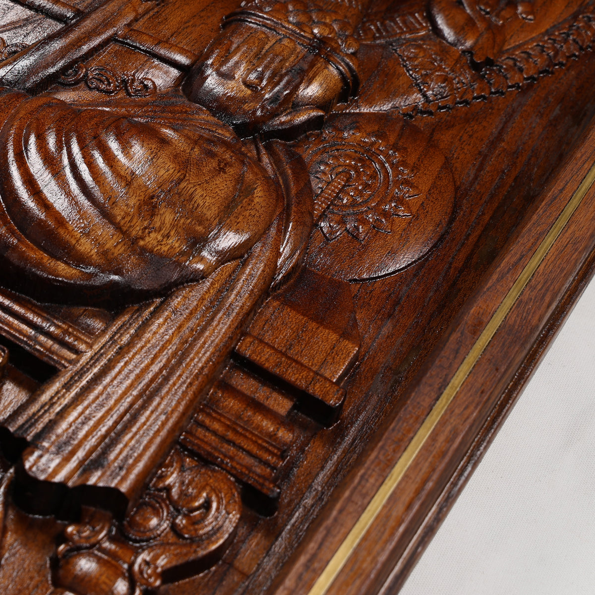 Lord Ganesha Mahogany Wood Wall Art