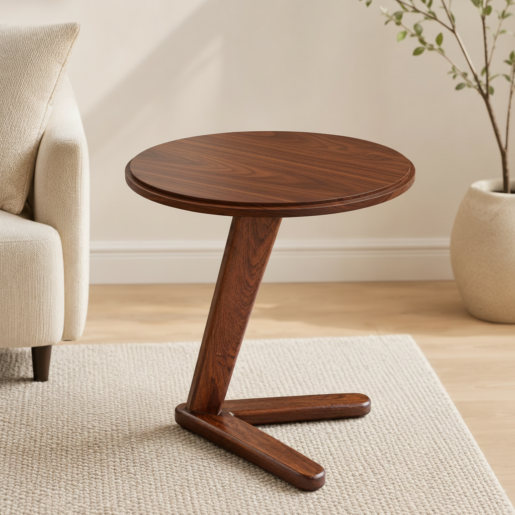 The Orbit C-Frame Solid Hardwood End Table