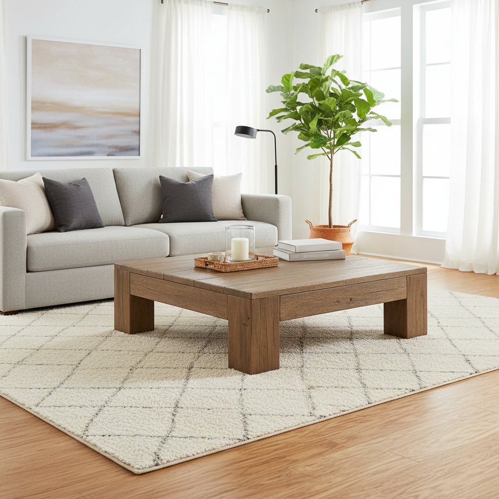 Aurel Rustic American Oakwood Coffee Table
