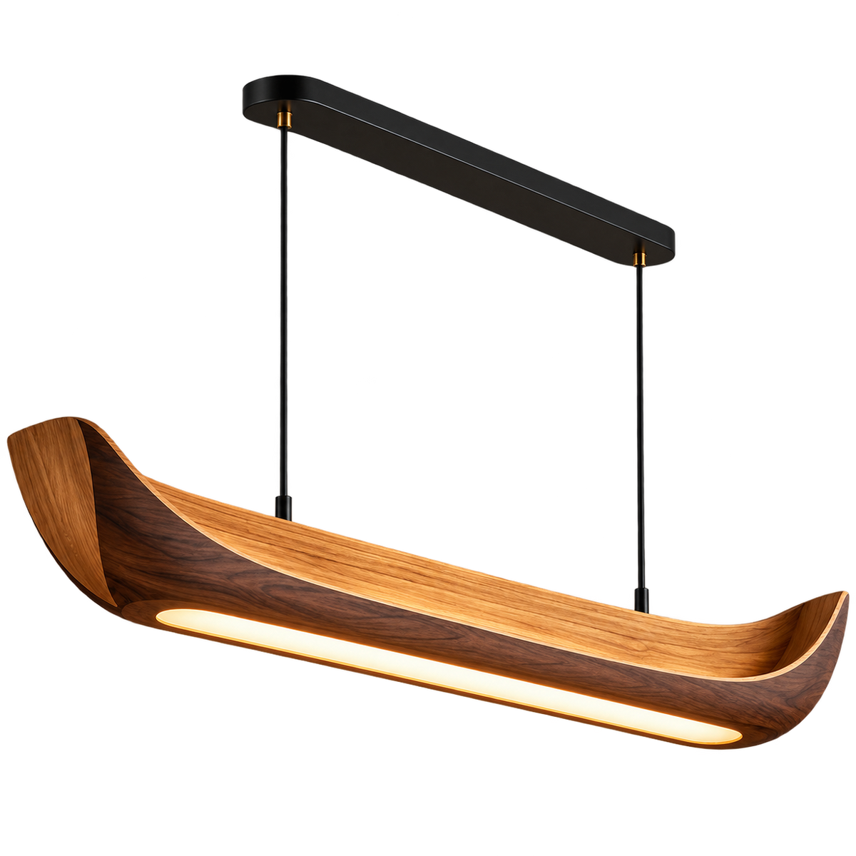 Aurelia Teak Sculptural Pendant Light - Walnut Finish