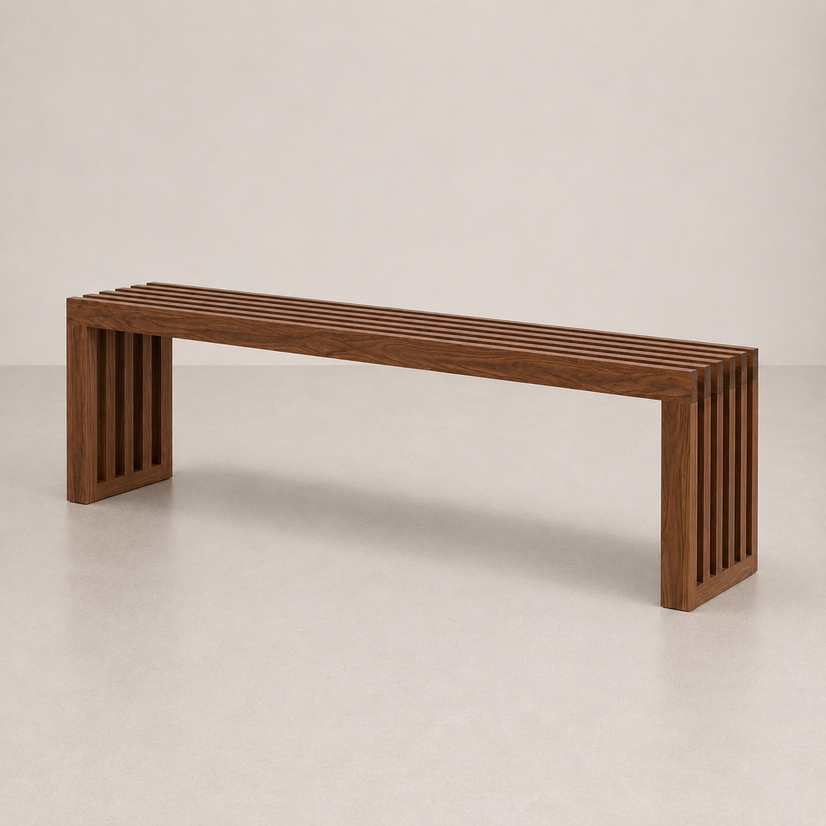 The Linea Slat Solid Hardwood Bench