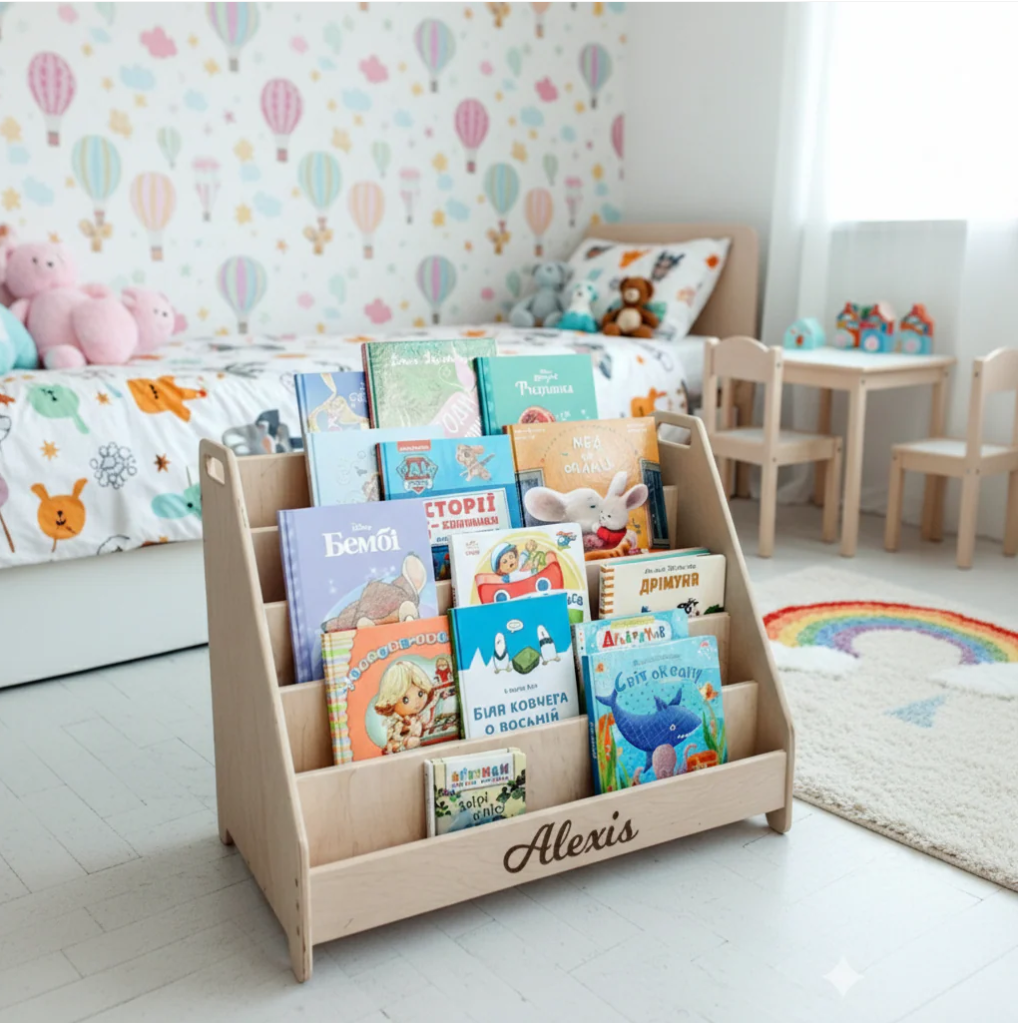Personalised Montessori Kids Bookshelf