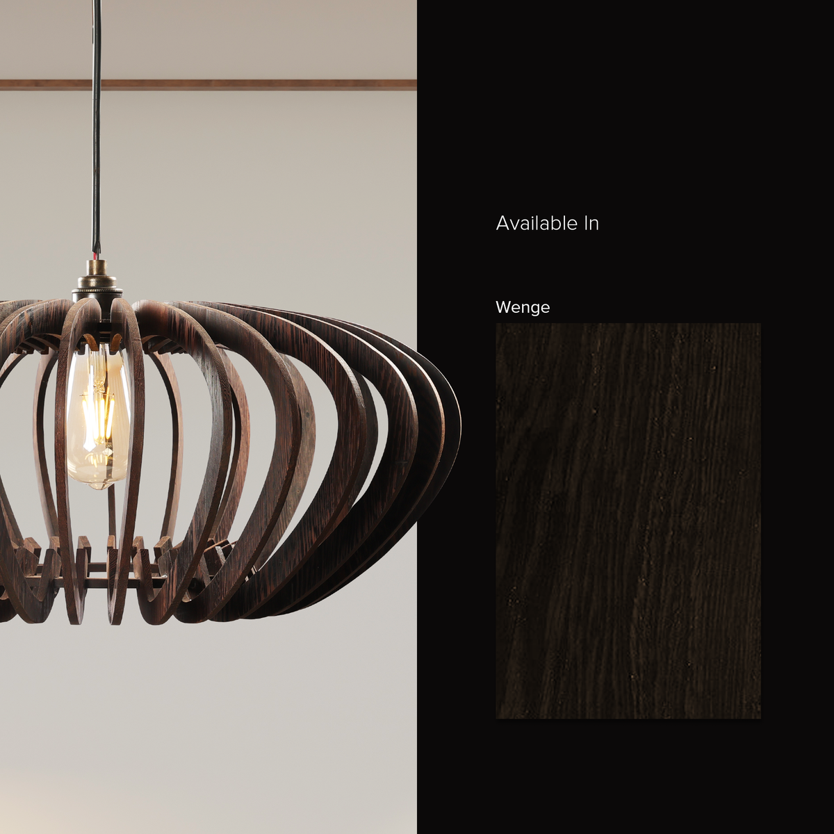 Symmetric Curves Wooden Pendant Lamp