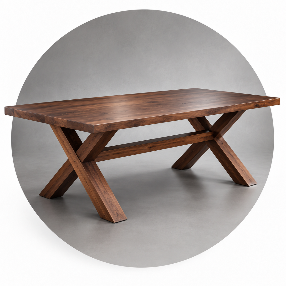 Cross-Trestle Solid Teak Wood Dining Table - specifications