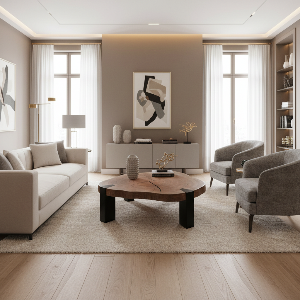 Crown Rift Single Slab African Sapele Coffee Table