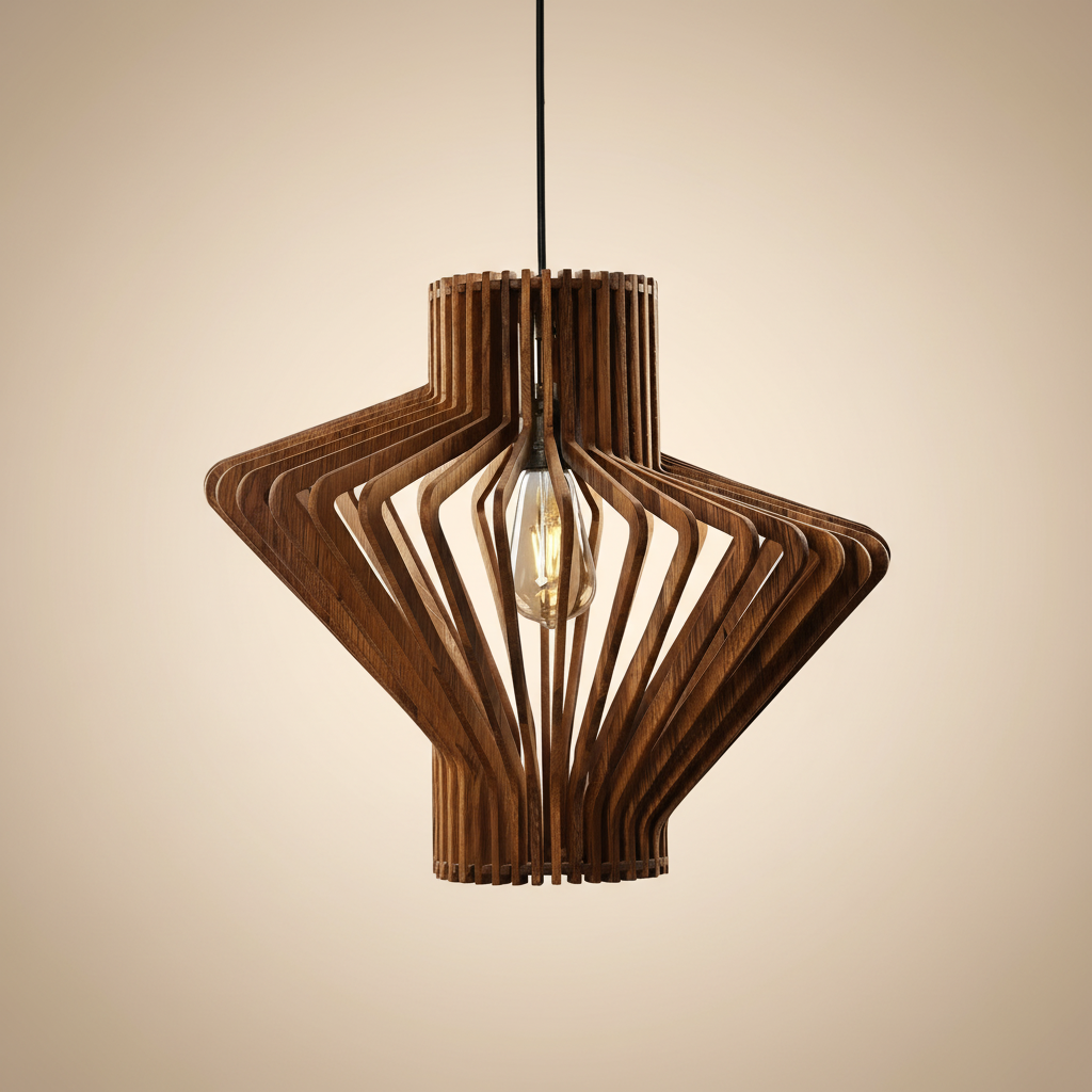 Vintage Barrel Wooden Pendant Lamp