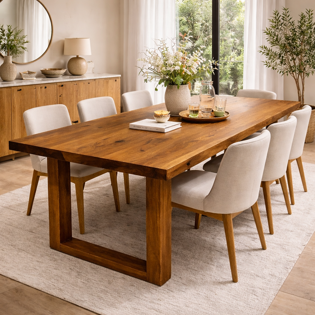 Arboreal Slab American Oak Wood Dining Table