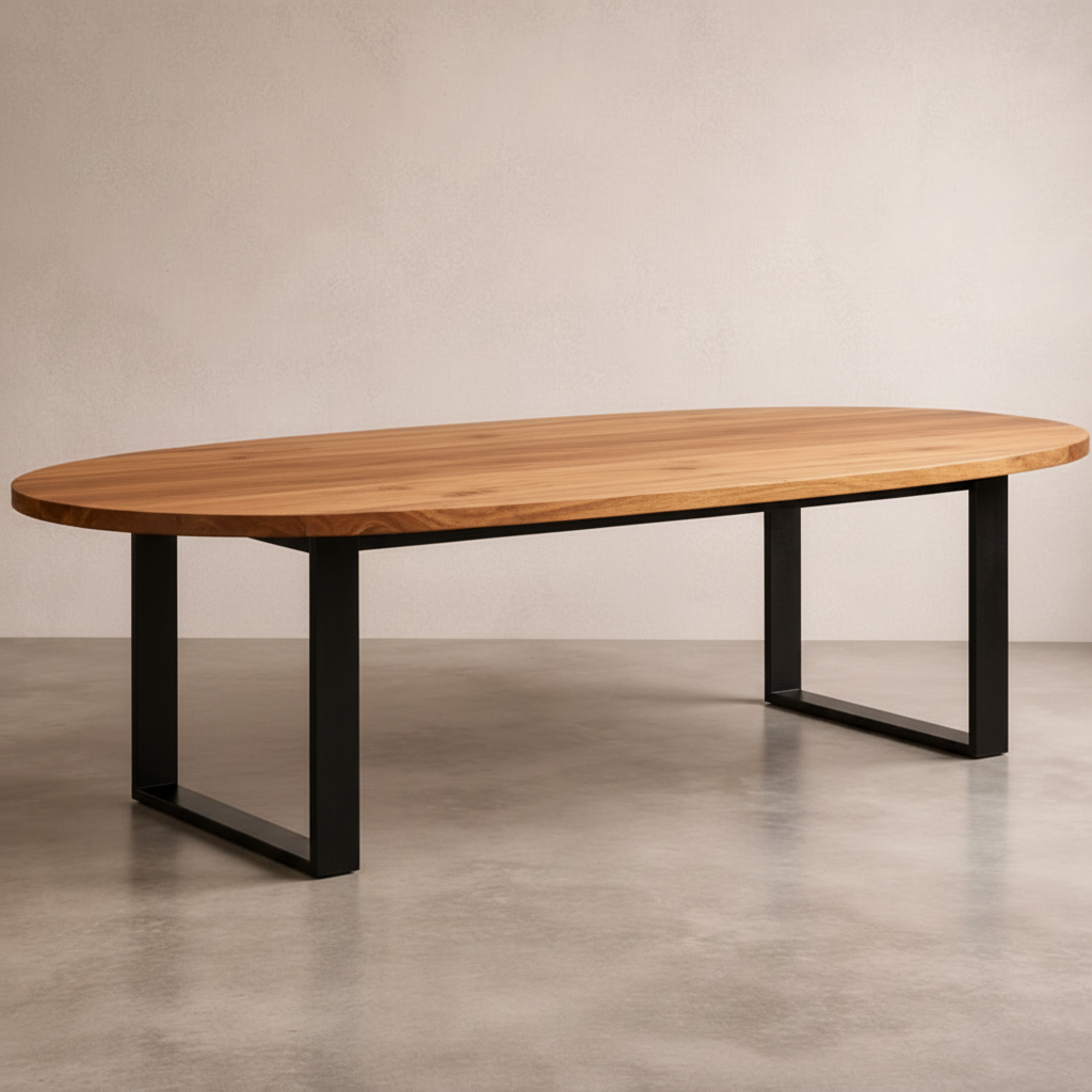 Maison Curve Table - American Oak Wood