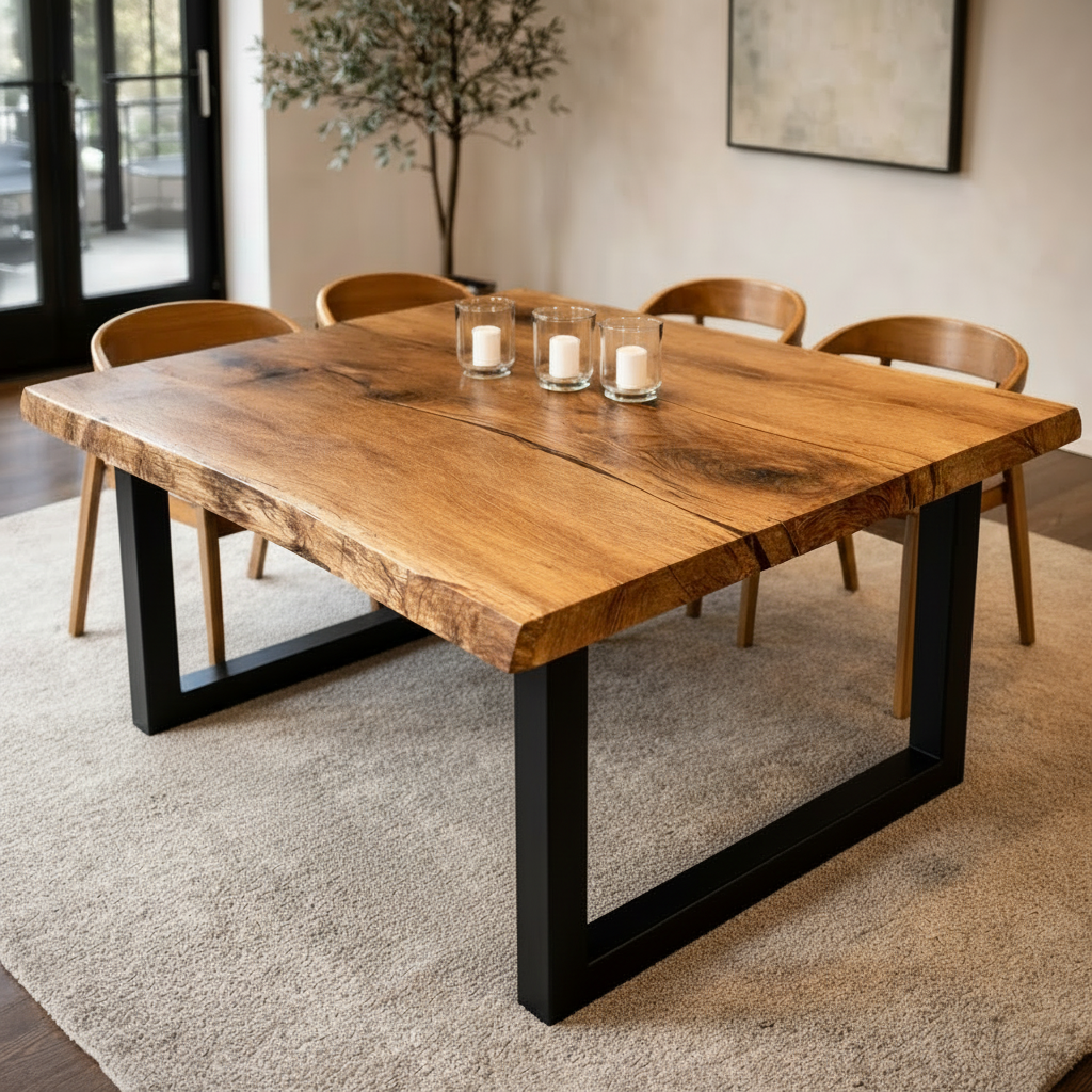 TerraSquare - Sculptural Live Edge American Oak Dining Table