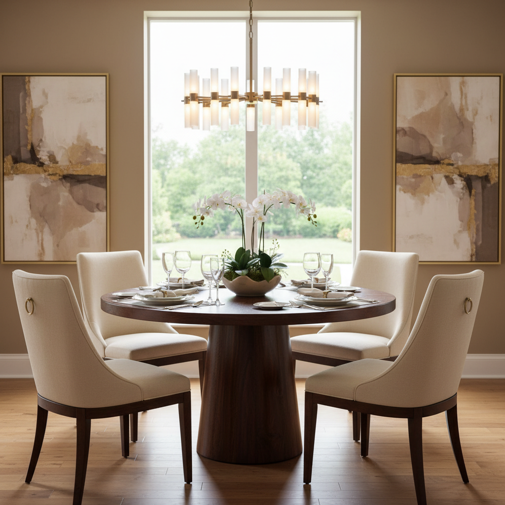 Monolith Pedestal Teak Wood Table