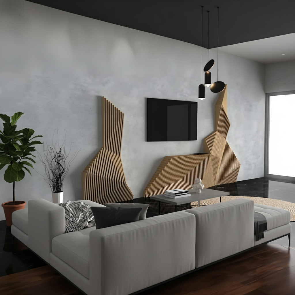 Sculpted Frame Parametric TV Wall Art