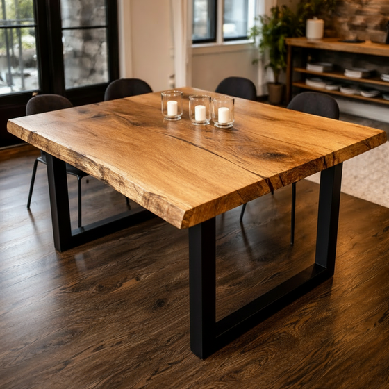 TerraSquare - Sculptural Live Edge American Oak Dining Table