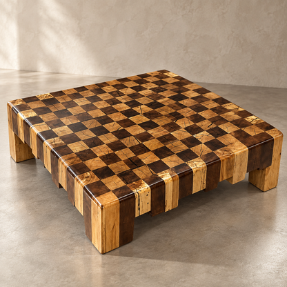 Mosaic Oak & Walnut Coffee Table