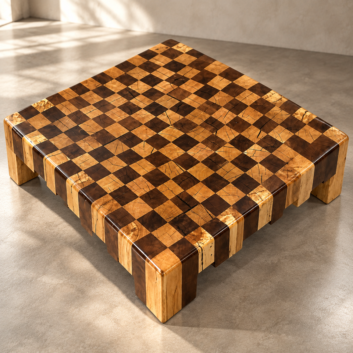 Mosaic Oak & Walnut Coffee Table