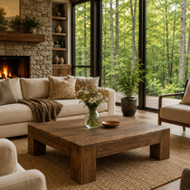 Aurel Rustic American Oakwood Coffee Table