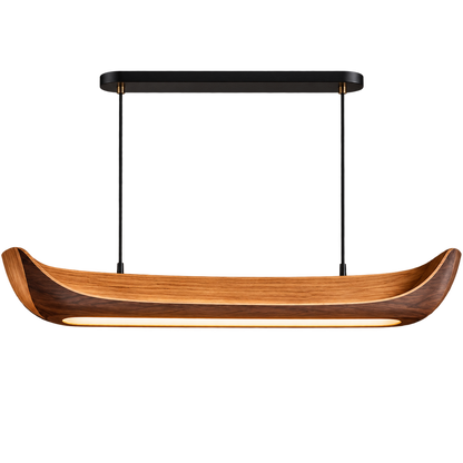 Aurelia Teak Sculptural Pendant Light - Walnut Finish