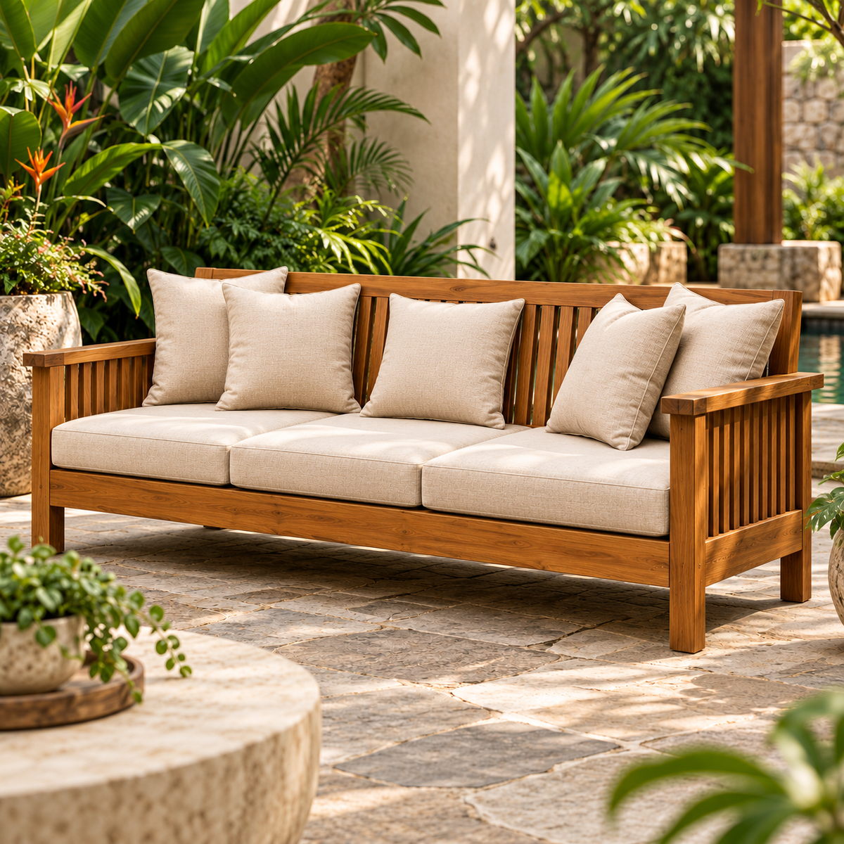 Calista Reclaimed Teak Outdoor Lounge