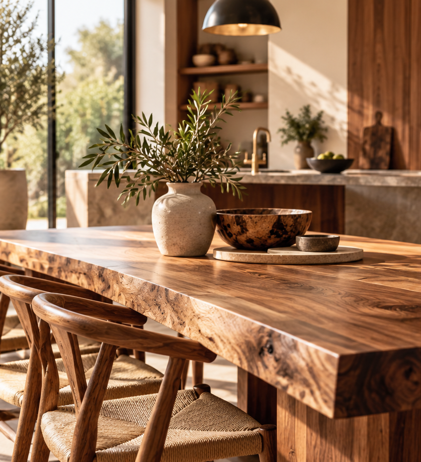 Artisan crafting a solid wood furniture piece